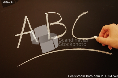 Image of education concept with chalkboard