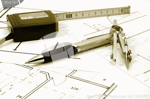 Image of architectur plans of residential real estate