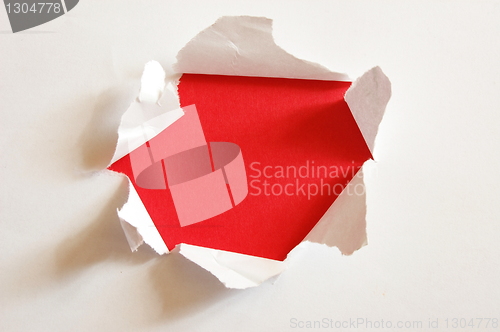 Image of red hole with copyspace