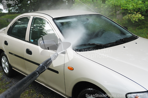 Image of car wash with pressure outdoor