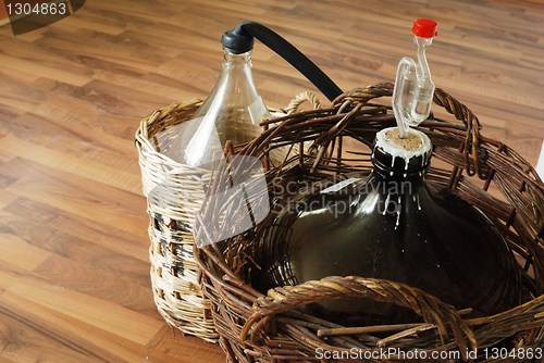 Image of bottles of homemade wine 