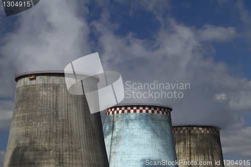 Image of thermoelectric plant against the blue sky