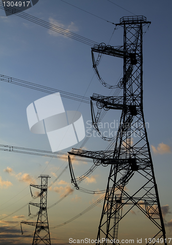 Image of high voltage power pylons