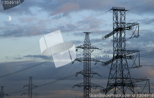 Image of high voltage power pylons.