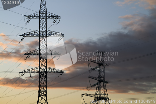 Image of high voltage power pylons.