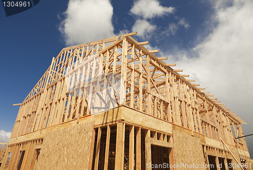 Image of Abstract of Home Framing Construction Site