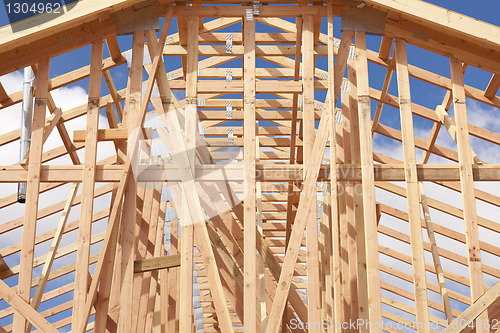 Image of Abstract of Home Framing Construction Site