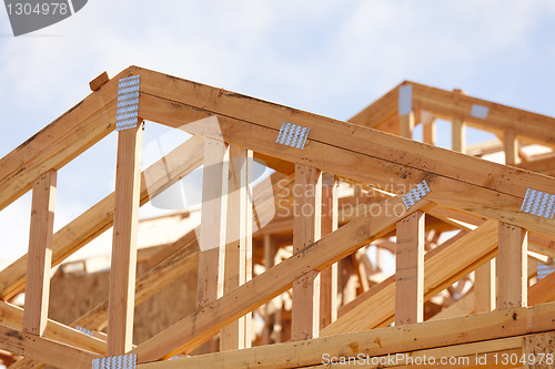 Image of Abstract of Home Framing Construction Site