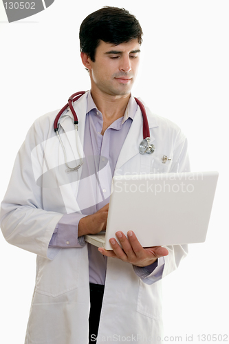 Image of Male Doctor with Laptop Computer