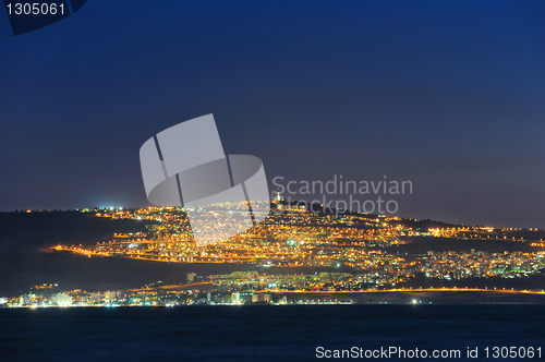 Image of city of Tiberias at night