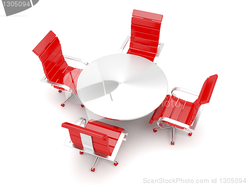Image of Armchairs and round table