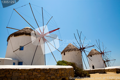 Image of Windmills in Mykonos, Greece