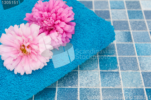 Image of Flowers in Bathroom