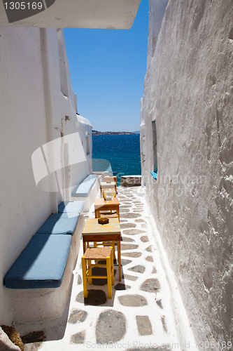 Image of Outdoor restaurant tables