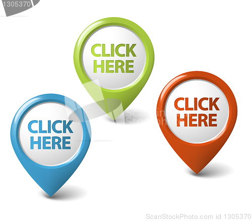 Image of Vector Round 3D click here pointer