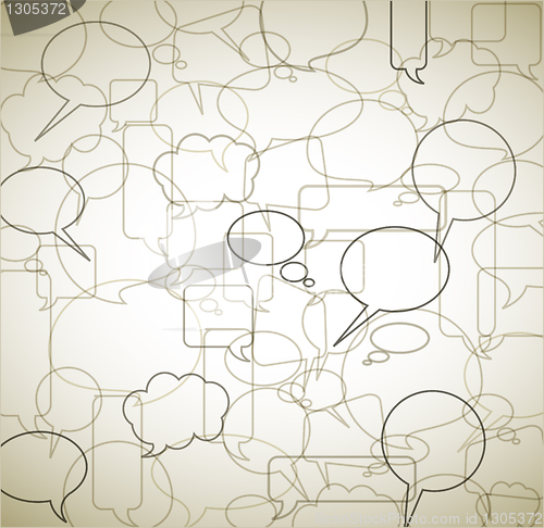 Image of Vector vintage background made from speech bubbles