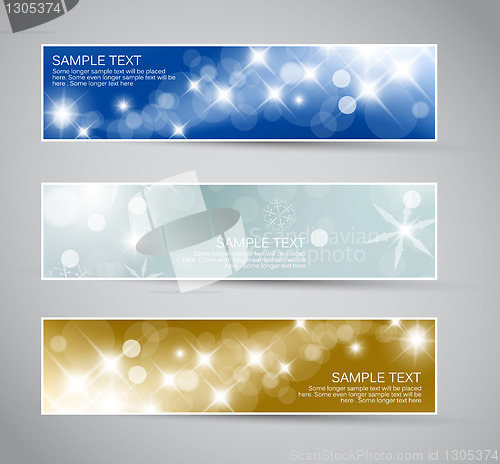 Image of Set of vector christmas / New Year banners