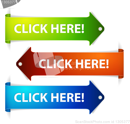 Image of Set of vector long horizontal colorful arrows - click here!