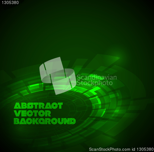 Image of Abstract dark green technical background