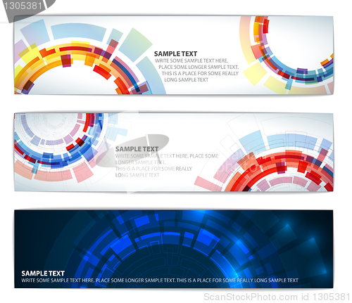 Image of Set of colorful technical banners