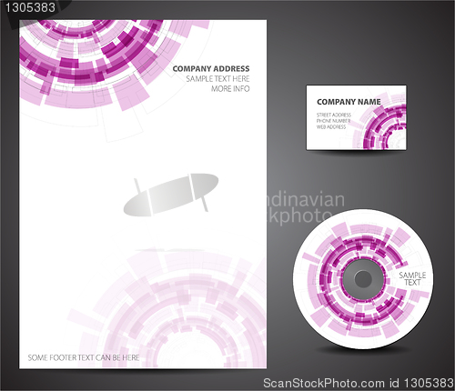 Image of Design template set - business card, cd, paper