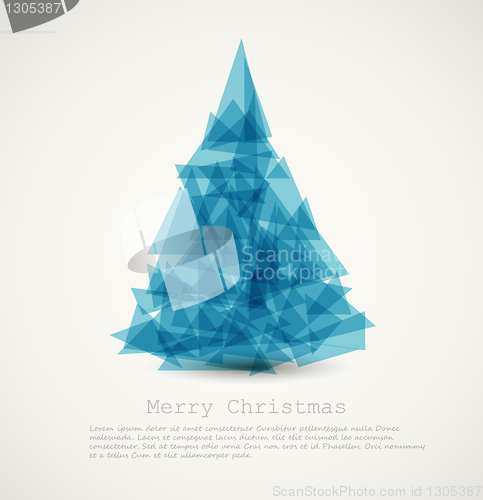 Image of Vector blue modern abstract christmas tree