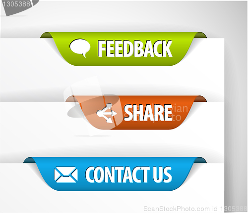 Image of Vector Feedback, Share and Contact Labels