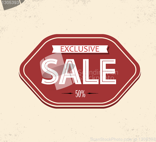 Image of Old retro vintage sale label