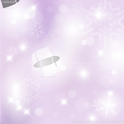 Image of Vector Christmas background with white snowflakes