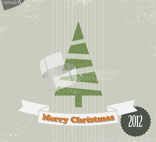 Image of Simple vintage vector Christmas card