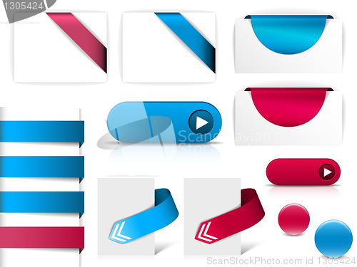 Image of Blue and purple vector elements for web pages