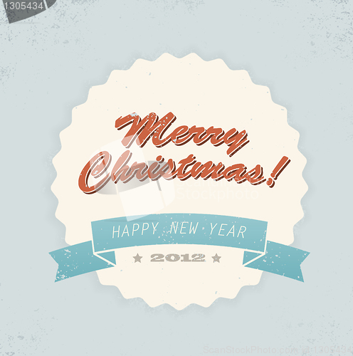 Image of Simple vintage retro vector Christmas card