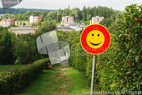 Image of smiley traffic sign