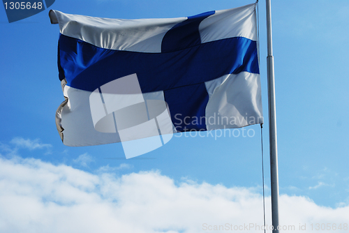 Image of fluttering national flag of Finland 