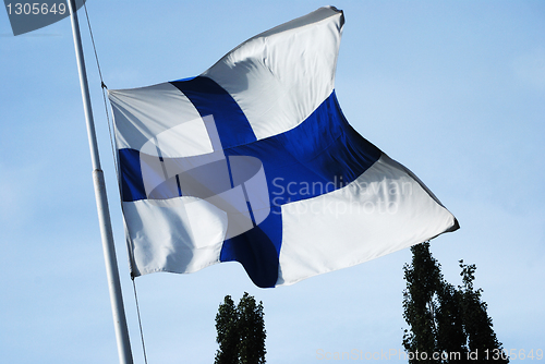 Image of fluttering national flag of Finland 