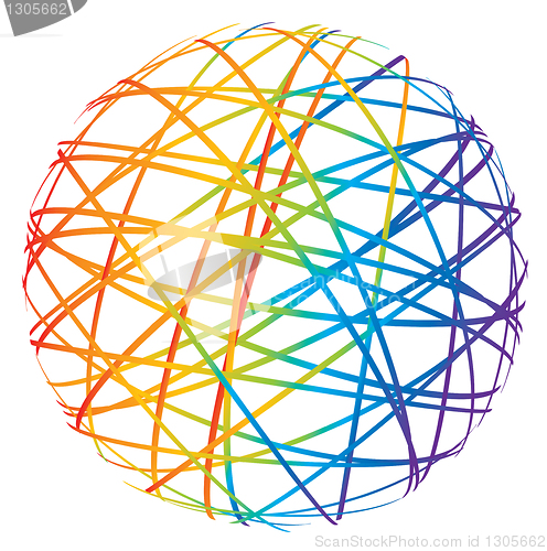 Image of abstract sphere from color lines