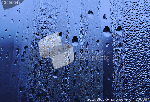 Image of water drops on glass