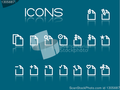 Image of Set of simple white icons