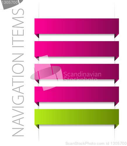 Image of modern pink navigation items on white