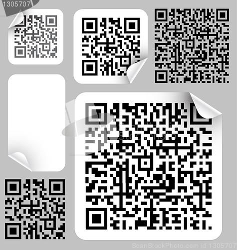 Image of Set of labels with qr codes 