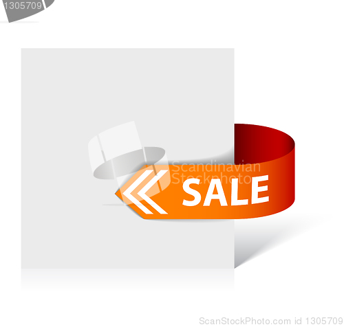 Image of Sale red and orange corner ribbon 