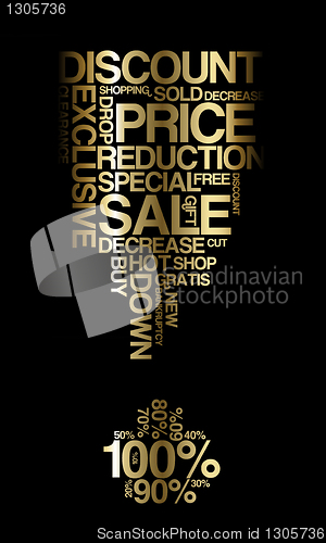 Image of Golden sale discount poster