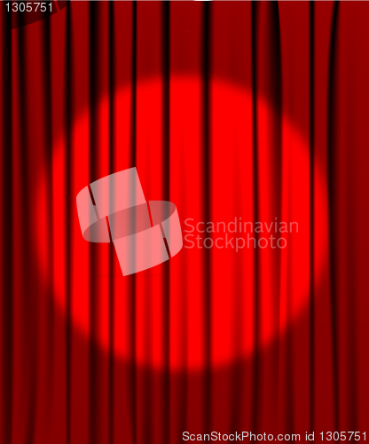 Image of Curtain from the theatre with a spotlight