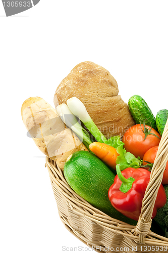 Image of bread and fresh vegetables