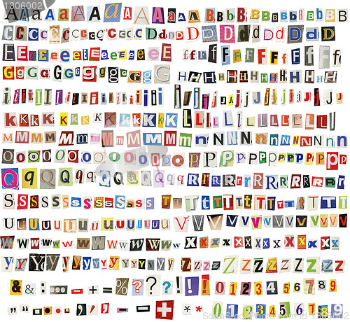 Image of Newspaper alphabet