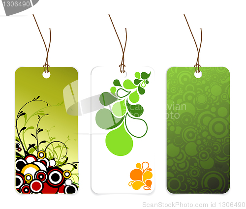 Image of Set of various paper tags 