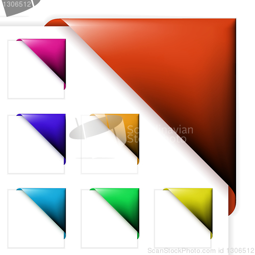 Image of Set of colorful corner ribbons 
