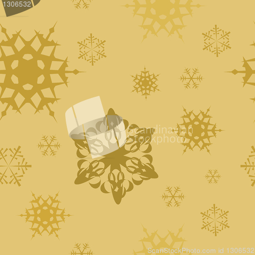 Image of Winter - golden christmas seamless pattern
