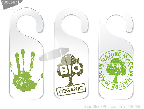Image of Set of three tags for organic products