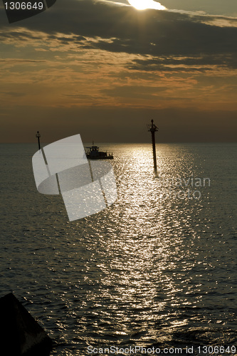 Image of Sailboat at dawn